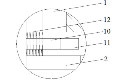 磁光開關(guān)緩沖彈簧導(dǎo)向柱結(jié)構(gòu)放大圖 - 廣西科毅光通信