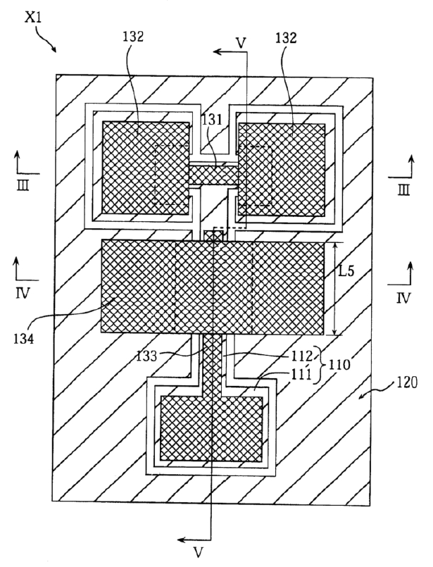 微型開關(guān)器件的平面圖 微型開關(guān)器件的平面圖
