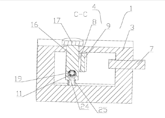 節(jié)能MEMS光開(kāi)關(guān)C-C面剖視圖（MEMS芯片安裝位置） - 廣西科毅光通信